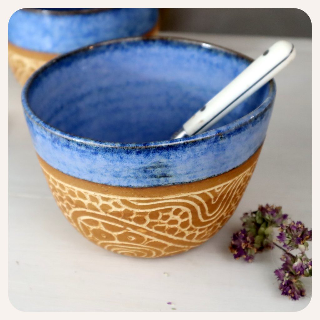 Bol à soupe bleu bol à salade artisanal