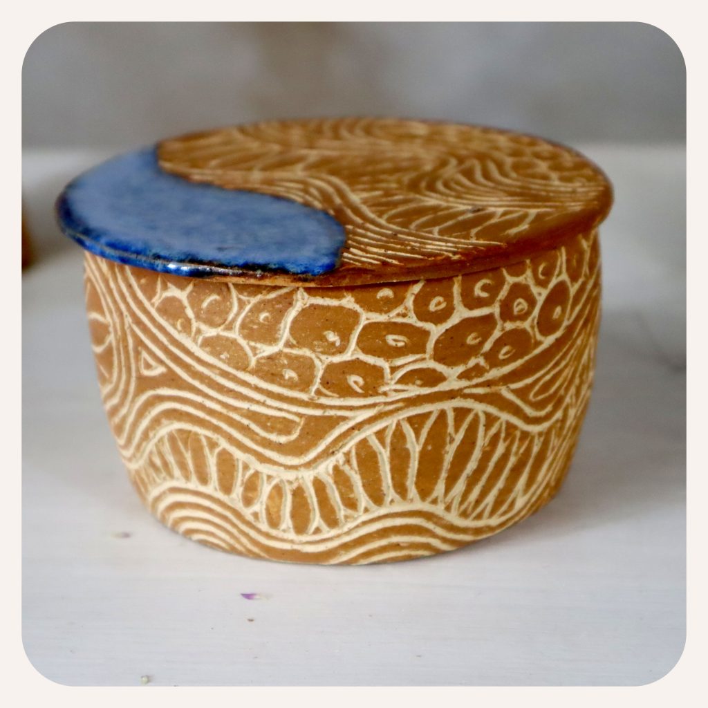beurrier à eau artisanal grès bleu