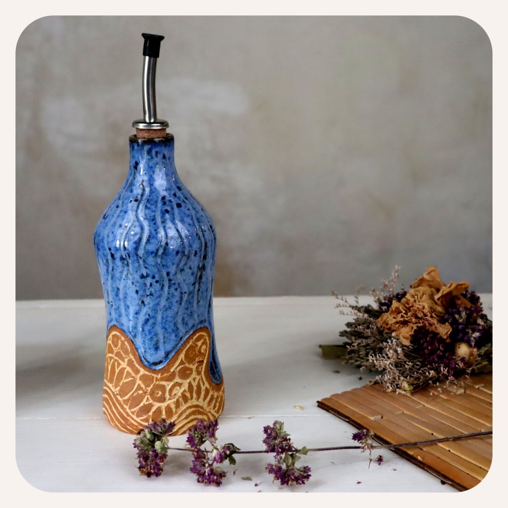 huilier artisanal grès bleu